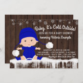 Boys Baby seine kalte Außendusche Einladung (Vorne/Hinten)