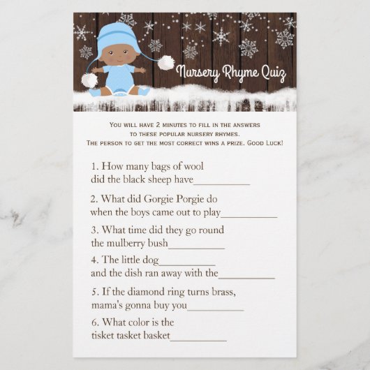 Boys Baby Showspiele Flyer (Hinten)