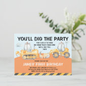 Boys Bagger erste Geburtstagsparty Einladung (Stehend Vorderseite)