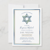 Boys Bar Mitzvah-Einladung; Star von David, Gold Einladung (Vorderseite)