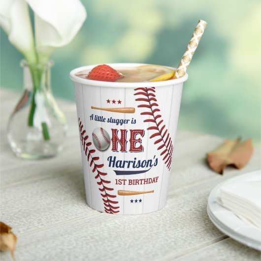 Boys Baseball 1. Geburtstag Pappbecher (In Situ)