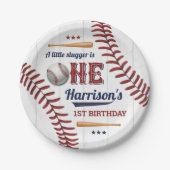 Boys Baseball 1. Geburtstag Pappteller (Vorderseite)