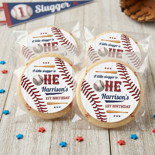 Boys Baseball 1. Geburtstag Runder Aufkleber