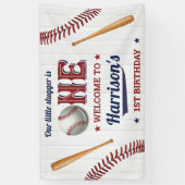 Boys Baseball 1. Geburtstag Willkommen Banner (Vertikal)