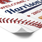Boys Baseball 2. Geburtstag Begrüßungszeichen Poster (Ecke)