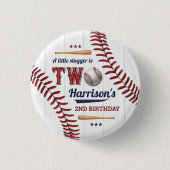 Boys Baseball 2. Geburtstag Button (Vorderseite)
