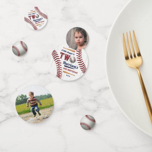 Boys Baseball 2. Geburtstag Foto Konfetti (Gruppe)