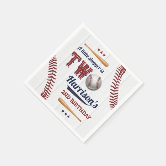 Boys Baseball 2. Geburtstag Serviette (Ecke)