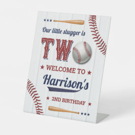 Boys Baseball 2. Geburtstag Willkommen Sockelschild