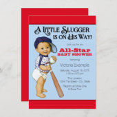 Boys Baseball Baby Dusche Einladung (Vorne/Hinten)