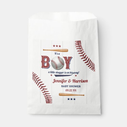 Boys Baseball Baby Dusche Geschenktütchen (Vorderseite)