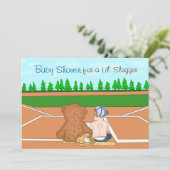 Boys Baseball-Baby-Dusche lädt ein Einladung (Stehend Vorderseite)