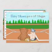 Boys Baseball-Baby-Dusche lädt ein Einladung (Vorne/Hinten)