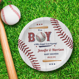Boys Baseball Baby Dusche Pappteller