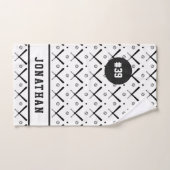 Boys Baseball Bat & Ball-Muster Name Team Nummer Handtuch (Handtuch)