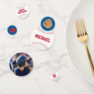 Boys Baseball betrachteten Geburtstag Konfetti