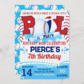 Boys Baseball Birthday Pool Party Einladung (Vorne/Hinten)