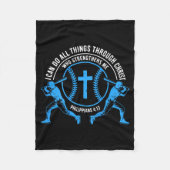 Boys Baseball Christian-shirt Softball I Can Do Al Fleecedecke (Vorderseite)