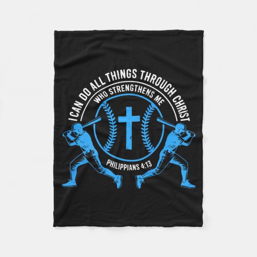 Boys Baseball Christian-shirt Softball I Can Do Al Fleecedecke (Vorderseite)