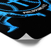 Boys Baseball Christian-shirt Softball I Can Do Al Poster (Ecke)