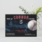 Boys Baseball Einladung zum Geburtstag (Stehend Vorderseite)