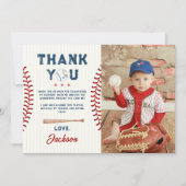 Boys Baseball Geburtstag Foto Danke Karte (Vorderseite)