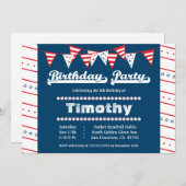 Boys Baseball Geburtstagsfeier Einladung (Vorne/Hinten)