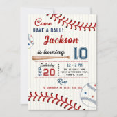 Boys Baseball Geburtstagsparty Foto Einladung (Vorderseite)