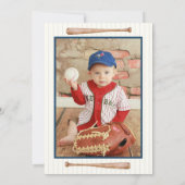 Boys Baseball Geburtstagsparty Foto Einladung (Rückseite)