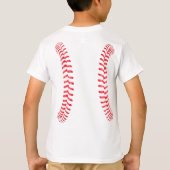 Boys Baseball Player Vertikale Sticks Nähte T-Shirt (Rückseite)