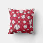 Boys Baseball Red White Blue Custom Foto mit/ Name Kissen (Rückseite)