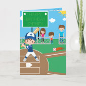 Boys Baseball Secret Message Happy Birthday Karte (Vorderseite)