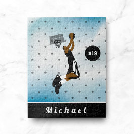 Boys Basketball Spieler Star Athletin Name & Numme Puzzle