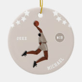 Boys Basketball-Spieler Star-Kid-Team-Nummer Keramik Ornament (Vorne)