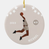 Boys Basketball-Spieler Star-Kid-Team-Nummer Keramik Ornament (Hinten)