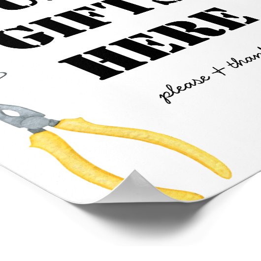 Boys Bau Dump Geschenke hier Unterschreiben Poster (Ecke)