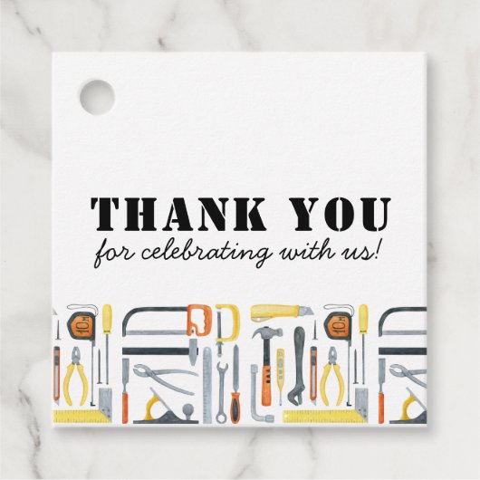 Boys Baumeister Geburtstag Geschenkanhänger (Vorderseite)