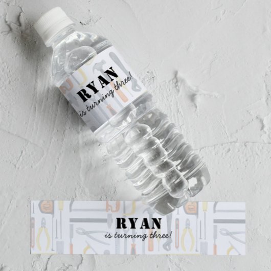 Boys Baumeister Geburtstag Wasserflaschenetikett