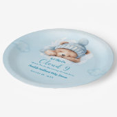 Boys Bear Bear Cloud Nine 9 Babydusche Pappteller (Schrägansicht)