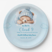 Boys Bear Bear Cloud Nine 9 Babydusche Pappteller (Vorderseite)