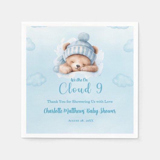 Boys Bear Bear Cloud Nine 9 Babydusche Serviette (Vorderseite)