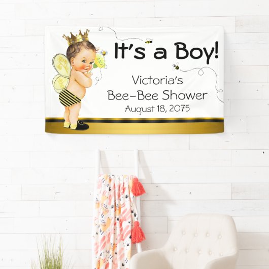 Boys Bee Baby Dusche Banner (Insitu)