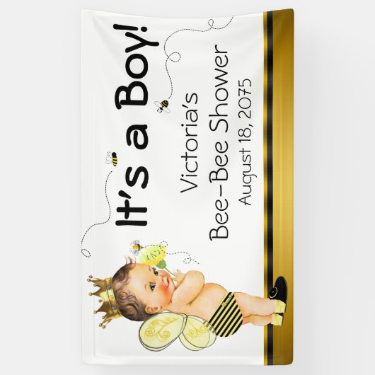 Boys Bee Baby Dusche Banner (Vertikal)