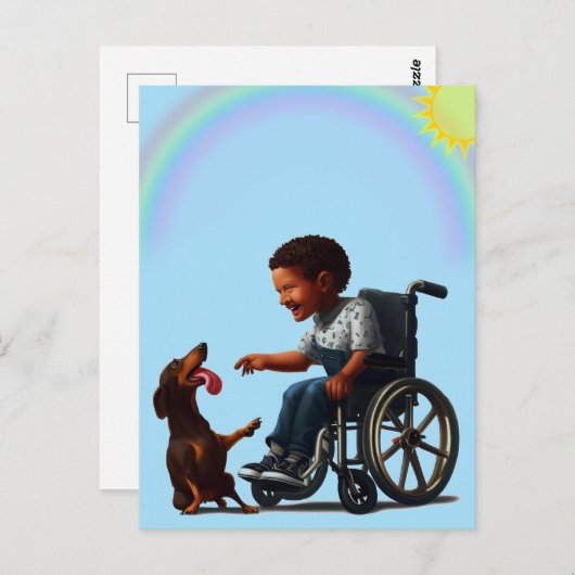 Boys Best Friend Dackel Postcard Postkarte (Vorne/Hinten)