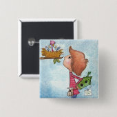 Boy's Birdhouse Gift-Zuhause Tweete Zuhause Button (Vorne & Hinten)