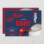 BOYS Birthday BASEBALL Einladung Red Blue jedes Al (Vorne/Hinten)