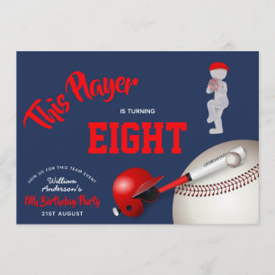 BOYS Birthday BASEBALL Einladung Red Blue jedes Al