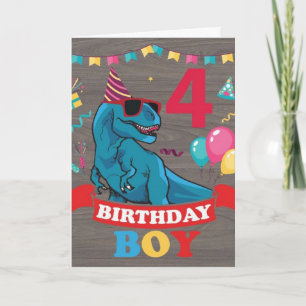 Boys Birthday Card - Dinosaur Celebration Karte