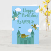 Boys Birthday Dragon Card Karte (Gelbe Blume)