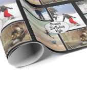 Boys Birthday Foto Collage Personalisiert Geschenkpapier (Rolleneckpunkt)
